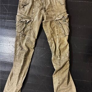 Superdry Men's Tan Khaki Cargo Utility military Pants Small 32x34